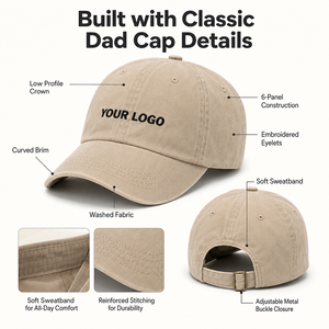 Casquette de baseball en coton lavé personnalisée de qualité supérieure avec boucle coulissante métallique, casquette non structurée à 6 panneaux pour merchandising technologique et <span class=keywords><strong>immobilier</strong></span> de luxe - Product Image 4