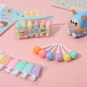 Wholesale Cute Mini Cool Cheap Liquid Kawaii Candy Single Head 6 PCS Highlighters Marker For Set