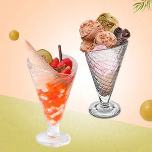 Vente en gros <span class=keywords><strong>de</strong></span> bols en verre gaufré sans plomb, colorés, pour crème glacée, salade et dessert - Product Image 2