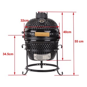 Griglia <span class=keywords><strong>a</strong></span> Carbone Stile Kamado Joe da 13 Pollici, Barbecue da Giardino <span class=keywords><strong>in</strong></span> Ceramica per Cucina Familiare, Parete Spessa per Ritenzione del Calore - Product Image 3