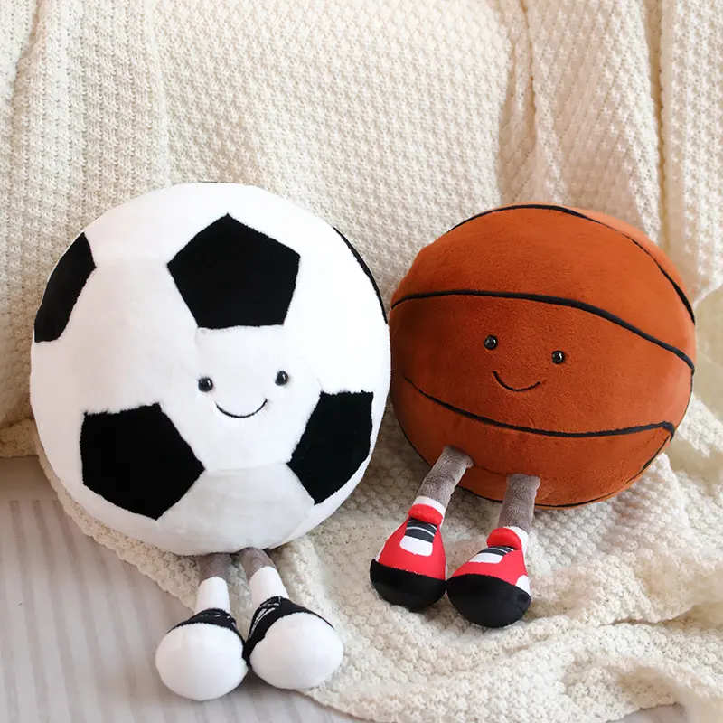 New Soft Stuffed Emocional Futebol/Futebol Toy Plush Ball para Crianças Meninas Meninos