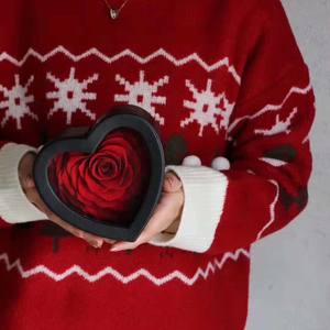 Caja de regalo de flores eternas de arcoíris de lujo, rosas preservadas en forma de corazón para graduación, Navidad, Acción de Gracias - Product Image 6