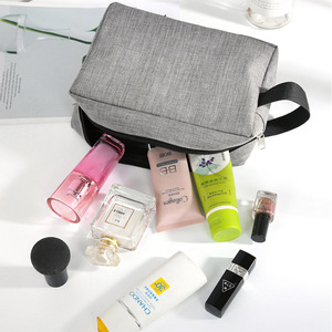 Travel Toiletry Bag Nylon Zipper Closure Rectangle Large Capacity Waterproof Cosmetic Storage Bag Solid Color - Product Image 1