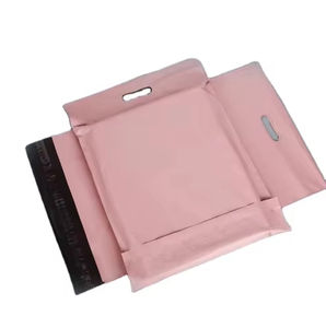 Bolsa de correo Mango blanco Perforación Mano Transporte Boca Express Logística Bolsas PE Reciclable Rosa Grueso Bolsa de mano Embalaje - Product Image 3