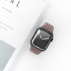 สำหรับ Apple Watch Series 1-8 38มม. 40มม. 42มม. 44มม. <span class=keywords><strong>SE</strong></span> 8-Shape สายนาฬิกาซิลิโคนแนวสปอร์ตระบายอากาศสีทึบ - Product Image 5