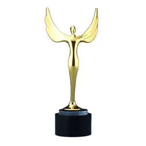 Trofeo di cristallo di metallo del trofeo della statuetta dell'ebook personalizzato alto brillante