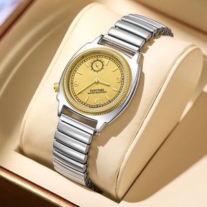 Reloj PINTIME, diseño único, Vintage correa de acero, relojes de pulsera, resistente al agua, cuarzo, reloj de pulsera para zurdos para hombres - Product Image 1