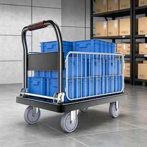 Foldable Hand Truck 220 Lb Load Lightweight Build Easy Carry Space Saving Portable Folding <b>Trolley</b> For Moving Value Pack - Product Image 5