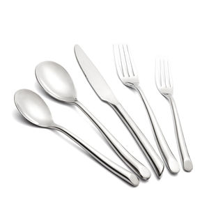 Cubiertos de plata de acero inoxidable 304 personalizados, juego de cubiertos de alta gama a granel, cuchillo, cuchara, tenedor, cubiertos para restaurante - Product Image 1