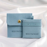 Pochette à bijoux en microfibre avec insert rembourré, sac de luxe pour colliers et boucles d'oreilles, sac d'emballage personnalisé pour bijoux avec insert
