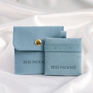 Sacchetto in Microfibra per Gioielli con Inserto Imbottito, Lussuosa Borsa per Collane e <span class=keywords><strong>Orecchini</strong></span>, Sacchetto Personalizzato per Confezionamento Gioielli - Product Image 1