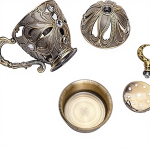 Decorative Handmade Bakhoor <b>Incense</b> <b>Burner</b> Arabic Style for Oud Chips Home Decor Religious Gift Purpose Metal - Product Image 1