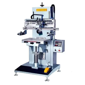 Máquina de serigrafia semiautomática multicolorida redonda para frascos de vidro cosmético