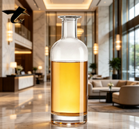 Bouteille en verre carrée la plus populaire, emballage durable pour les spiritueux et les liqueurs