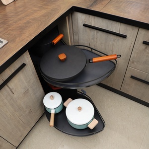 Goldmine Simply, estante de gabinete de esquina de 2 niveles, columpios izquierdo, estante de rotación de cocina, organizador de gabinete de esquina oscilante mágico para Cocina - Product Image 2