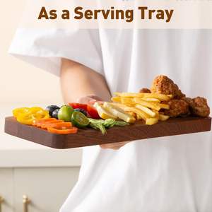 Planche à découper de cuisine en bois d'acacia, plateau de forme rectangulaire personnalisable - Product Image 4