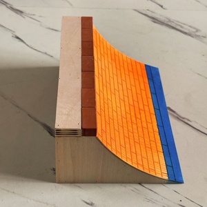 Planche à roulettes en bois pour enfants, obstacle Quarter <span class=keywords><strong>Pipe</strong></span>, portable, antidérapante et durable, 19,7x12,3x7,5cm - Product Image 3