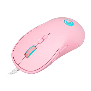 Hot Sale Laptop USB PC Corded Mice 7 Keys 1600 DPI Optical 7 Colors LED Backlight Pink Computer Wired Gaming Mouse for Games