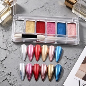6 Colors <b>Magic</b> Mirror Solid Nail Glitter Powder Laser Silver Textured 3D Design Rub Dust Chrome Sparkly Manicure Accessories - Product Image 2