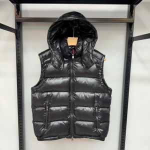Gilet Imbottito <span class=keywords><strong>Senza</strong></span> <span class=keywords><strong>Maniche</strong></span> di Alta Qualità per Uomo con Cappuccio Staccabile, Cappotto Invernale Formale in Tessuto di Poliestere, Comodo e Caldo - Product Image 1