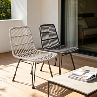 Chaise de loisirs d'extérieur en rotin, chaise de salle à manger pour balcon, chaise de restaurant personnalisée, ensemble table et chaises moderne empilable et imperméable