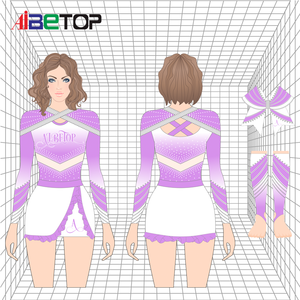 Uniformes de pom-pom girl modernes pour femmes Costume de pom-pom girl avec strass pour compétition - Product Image 5