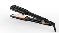 Plancha électrique extra large de 1,5 pouce avec revêtement céramique, affichage LCD de la température, peigne pour salon, usage domestique et hôtelier