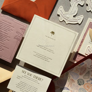 Tarjetas de Invitación de Boda con Relieve 3D Personalizadas, Papel de Algodón Extra Grande, Diseño Personalizado, Impresión Tipográfica, Estampado Dorado - Product Image 2