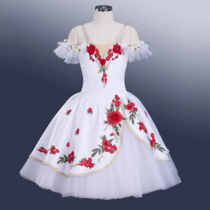 Детская хлопковая балетная юбка-пышка бежевого цвета, длинная, из тюля, для танцевального костюма «Лебединое озеро», для групповых выступлений (ТУТУ) - Product Image 2