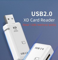 Lecteur de cartes USB haute vitesse multi-en-un SD/TF/XD, design compact en plastique léger, utilisation externe pour ordinateur portable, modèle OEM sans marque