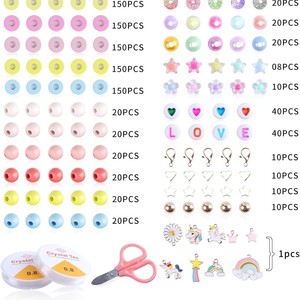Kit de Fabricación de Pulseras de Cuentas para Niños, Cuentas de Letras en Colores Pastel, Set de Manualidades de Joyería - Product Image 2