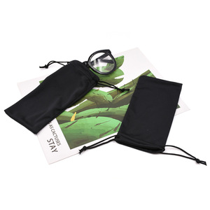 Bán buôn siêu mịn sợi màu rắn dây rút Pouch cho kính và điện thoại thân thiện với môi kính mát và kính vải Pouch - Product Image 3