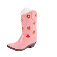Vase botte de cowboy en céramique pour décoration de maison de mariage personnalisé à motif de fleurs uniques pour fleurs