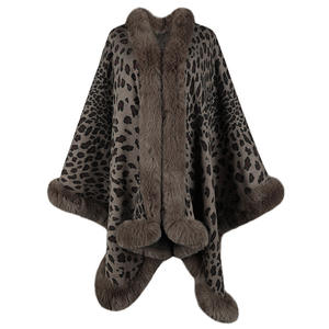 Autunno inverno 2024 <span class=keywords><strong>collo</strong></span> in pelliccia di leopardo maglia <span class=keywords><strong>scialle</strong></span> maglione caldo cappotto <span class=keywords><strong>Cardigan</strong></span> donna - Product Image 4