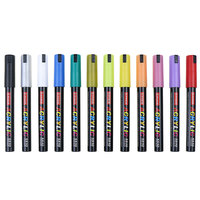 BECOL Vente en gros de marqueurs de peinture acrylique 12 couleurs, marqueur permanent pour céramique, roche, verre, porcelaine, tasse, bois, tissu, toile