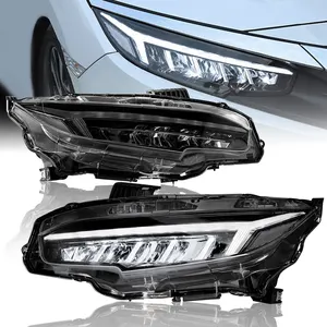 Kuno LED Penuh, Lampu Depan Honda Civid Hatchback Sedan 2016-2021 dengan Sinyal Belok Berurutan DRL H/L Beam