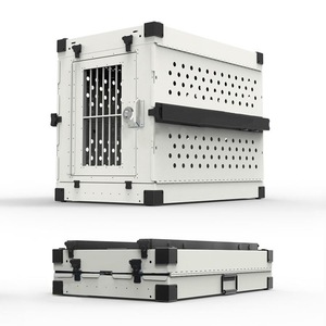 <span class=keywords><strong>Jaula</strong></span> Metálica Rectangular Grande y Resistente para Perros, Fácil de Transportar, con Diseño de Rejilla, Plegable, de Aluminio, para Autos - Product Image 3