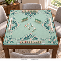 Tapis de Mahjong Yugaland à Impression Vive, en Caoutchouc, Anti-Bruit, Anti-Salissure, Antidérapant, Lavable, 800*800mm, 3mm, pour Coin de Salle de Jeu