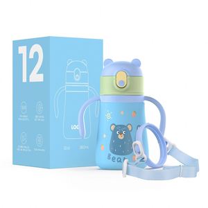 Kids BPA Free Insulated Mug 12oz Double Drinking Cup Stainless <b>Steel</b> Straw <b>Bottle</b> 350ml - Product Image 3