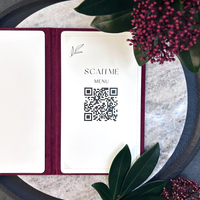 Menu de mariage minimaliste fait main en lin, dossier personnalisé, livres de menus de dîner modernes avec cartes imprimées et impression UV