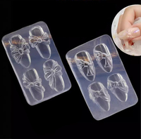 Moule en silicone 3D pour la sculpture d'ongles, pochoirs d'estampage, plaque de cristal, modèle d'art d'ongle, vernis à gel UV, moule de manucure, outils de bricolage