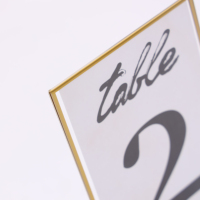 Support de logo en acrylique avec cadre doré 8.5x11 personnalisé Affichage vertical pour table de mariage Menu photo numérique double face