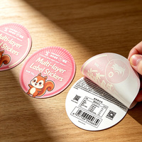 Étiquettes adhésives holographiques multicouches personnalisées à décoller, de haute qualité, pour livrets, double face, à gratter, imperméables, pour cosmétiques
