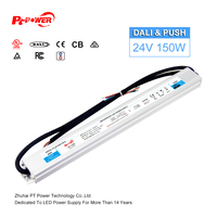 Transformateur de pilote LED dimmable DALI et Push 150W, 170-264V AC vers DC 24V 48V, IP67 étanche, alimentation LED à tension constante