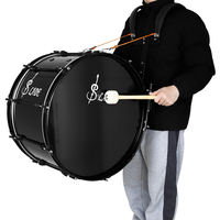 SLADE Factory Wholesale Custom Stainless Steel Material OEM ODM 22 Inch Big Snare Drums Black Marching Bass Drum With Stand