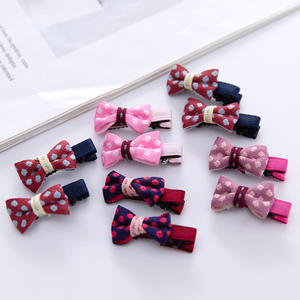 Barrette à cheveux en cristal pour enfants, accessoire vintage avec nœud, style coréen, tendance, créative, à blocs de couleur - Product Image 2