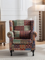 Fauteuil Tigre Rétro Moderne en Bois Massif, Canapé Simple Léger en Tissu de Luxe pour Hôtel, Chambre et Salon