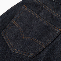 Denim épais liseré de haute qualité 25 oz fermeture à glissière bleu foncé jambe droite Cargo Jeans pantalon pour hommes