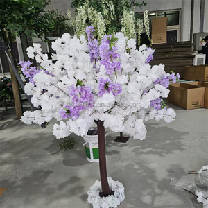 NIKA Arbre de cerisier artificiel violet de 2,4 m de haut, simulation de fleurs de cerisier, centre de table pour décoration de mariage et de fête - Product Image 5