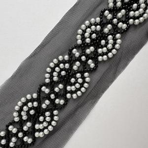 Kustom Obral Besar Renda Renda Renda Trim Mutiara Manik-manik Renda Potong Pita Kain untuk Gaun - Product Image 5